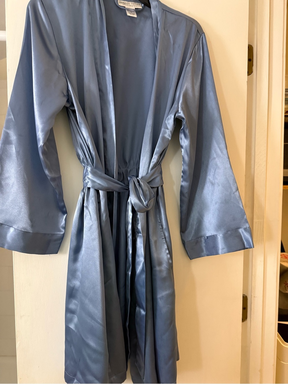 Morgan Taylor Silky Blue Satin Robe